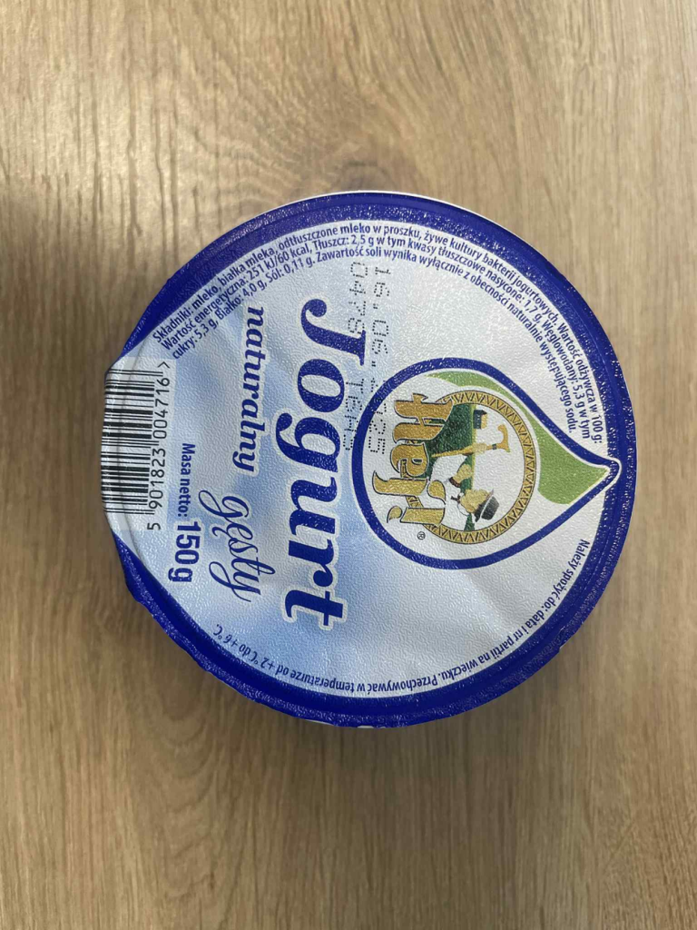 II śniadanie (Sosnowiec, Chorzów): dieta z ograniczeniem łatwoprzyswajalnych węglowodanów Jogurt naturalny
A: MLE
