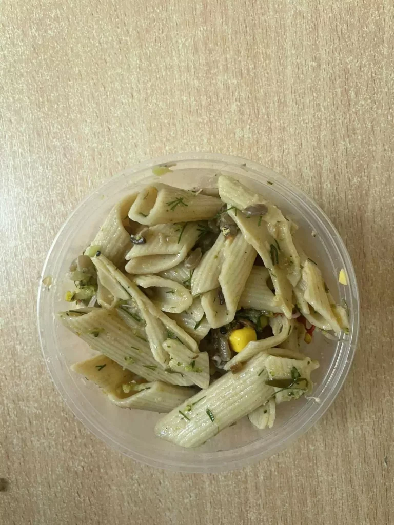 Posiłek nocny: dieta podstawowa (Chorzów, Sosnowiec) 
Sałatka makaronowa z warzywami
A: GLU

