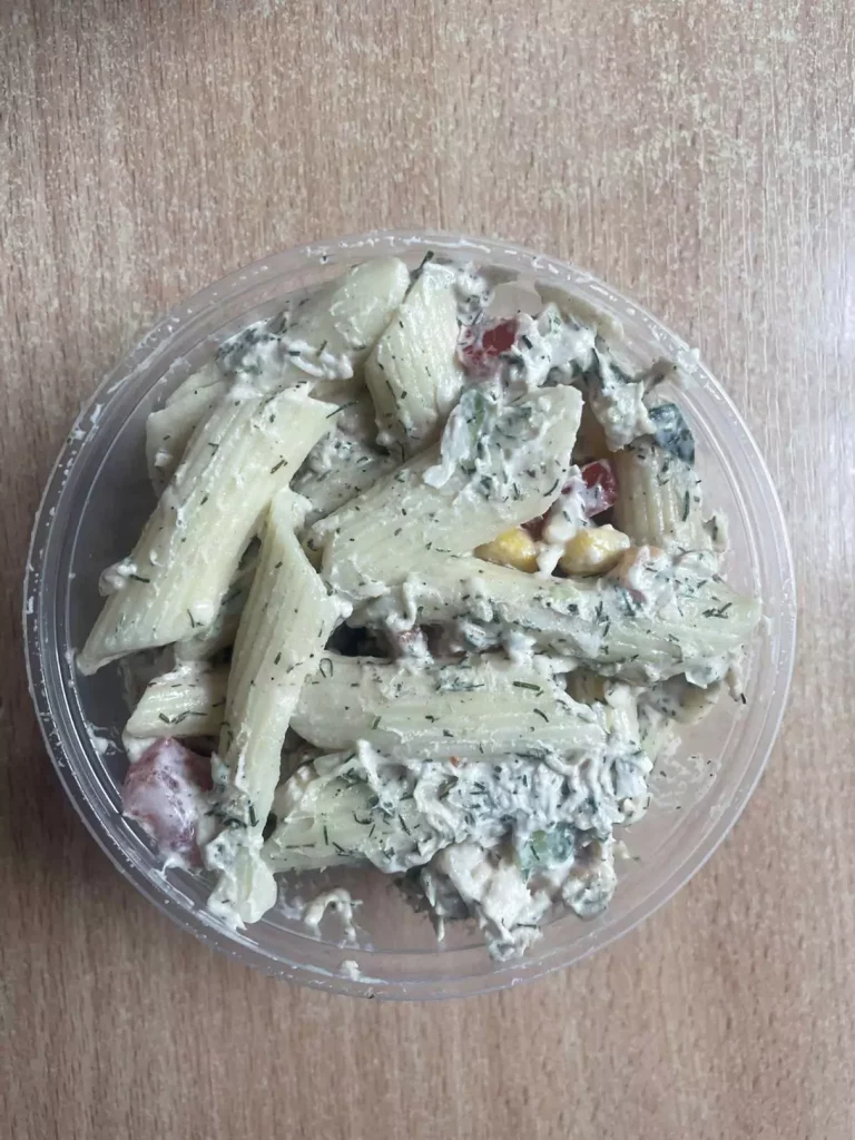Posiłek nocny: dieta podstawowa (Chorzów, Sosnowiec) 
Sałatka makaronowa z warzywami
A: GLU, JAJ 
