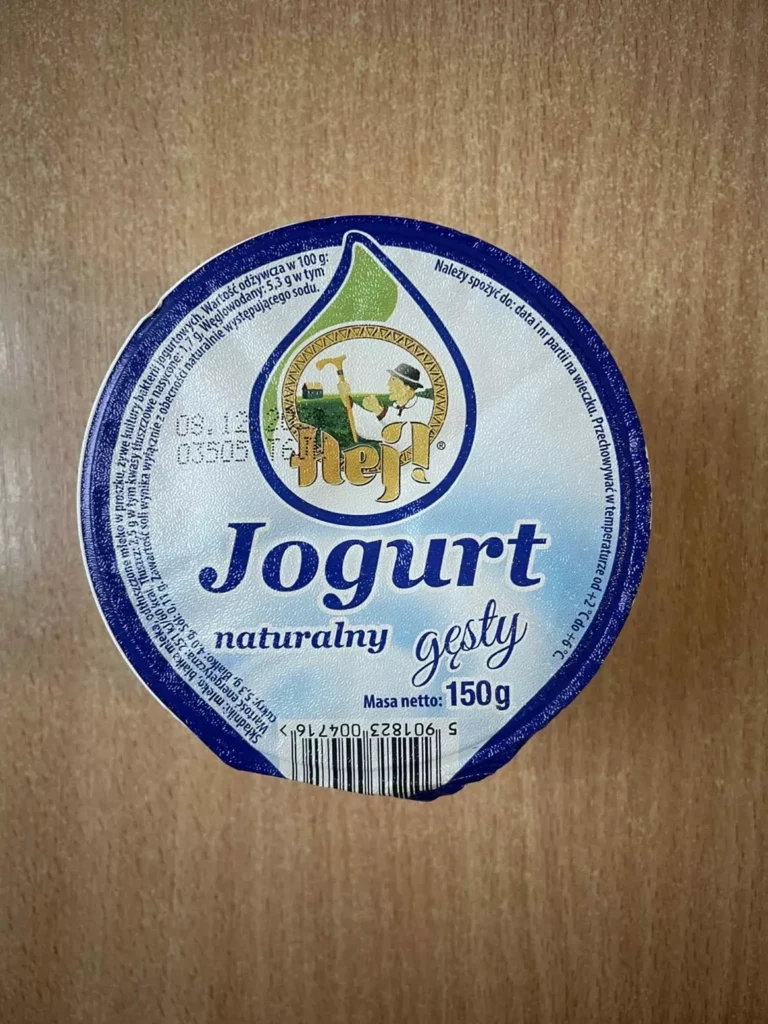 II śniadanie: dieta z ograniczeniem łatwoprzyswajalnych węglowodanów (Chorzów, Sosnowiec) 
Jogurt naturalny
A: MLE 

