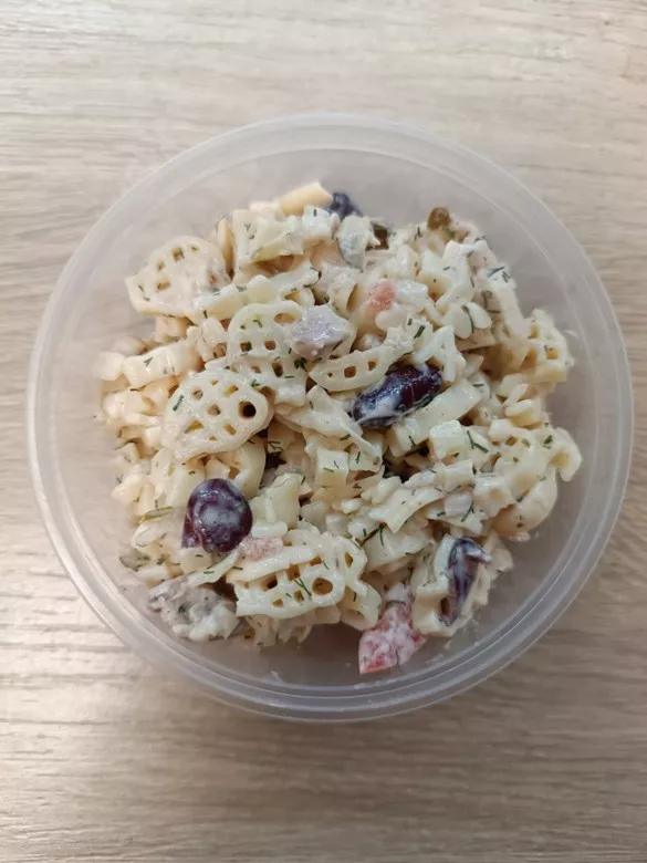 Posiłek nocny: dieta z ograniczeniem łatwoprzyswajalnych węglowodanów (Chorzów, Sosnowiec)
Sałatka makaronowa z warzywami
A: GLU, JAJ
Posiłek nocny: dieta z ograniczeniem łatwoprzyswajalnych węglowodanów (Chorzów, Sosnowiec)
Sałatka makaronowa z warzywami
A: GLU, JAJ